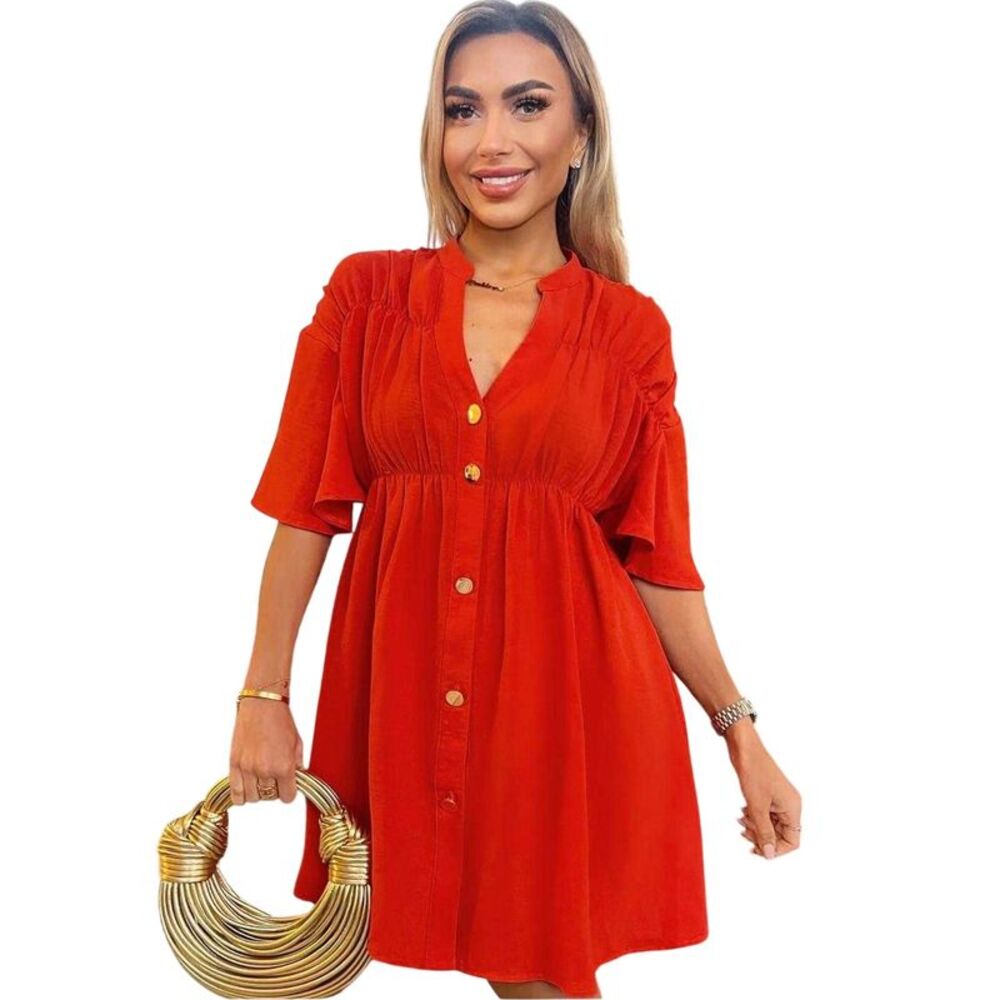 AX Paris Womens/Ladies Polyester Smock Dress / Burnt Orange